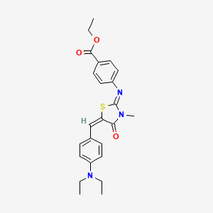 ethyl 4-[[(5E)-5-[[4-(diethylamino)phenyl]methylidene]-3-methyl-4-oxo-1,3-thiazolidin-2-ylidene]amino]benzoate