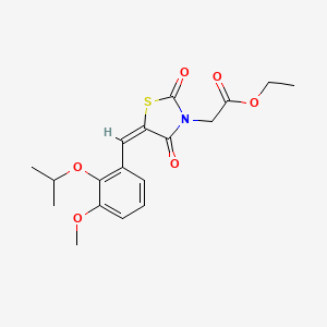 molecular formula C18H21NO6S B5248562 ethyl [5-(2-isopropoxy-3-methoxybenzylidene)-2,4-dioxo-1,3-thiazolidin-3-yl]acetate 