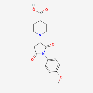 1-[1-(4-Methoxyphenyl)-2,5-dioxopyrrolidin-3-yl]piperidine-4-carboxylic acid