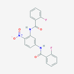 2-fluoro-N-[3-[(2-fluorobenzoyl)amino]-4-nitrophenyl]benzamide