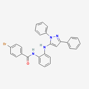 molecular formula C28H21BrN4O B5248629 4-bromo-N-[2-[(2,5-diphenylpyrazol-3-yl)amino]phenyl]benzamide 