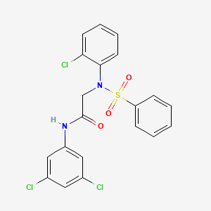 molecular formula C20H15Cl3N2O3S B5248635 N~2~-(2-chlorophenyl)-N~1~-(3,5-dichlorophenyl)-N~2~-(phenylsulfonyl)glycinamide 