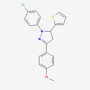 1-(4-chlorophenyl)-3-(4-methoxyphenyl)-5-(2-thienyl)-4,5-dihydro-1H-pyrazole