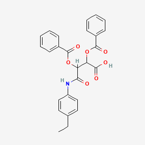 molecular formula C26H23NO7 B5248660 2,3-Bis(benzoyloxy)-4-((4-ethylphenyl)amino)-4-oxobutanoic acid 