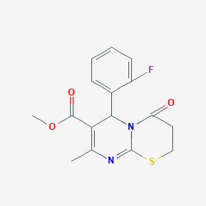 molecular formula C16H15FN2O3S B5248669 methyl 6-(2-fluorophenyl)-8-methyl-4-oxo-2H,3H,4H,6H-pyrimido[2,1-b][1,3]thiazine-7-carboxylate 