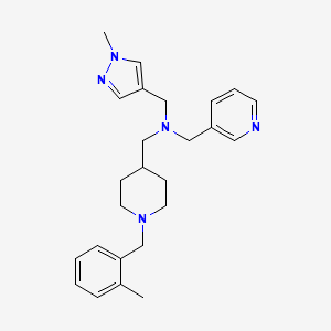 molecular formula C25H33N5 B5248688 1-[1-(2-methylbenzyl)-4-piperidinyl]-N-[(1-methyl-1H-pyrazol-4-yl)methyl]-N-(3-pyridinylmethyl)methanamine 