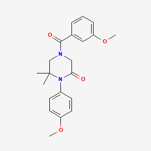 4-(3-methoxybenzoyl)-1-(4-methoxyphenyl)-6,6-dimethyl-2-piperazinone