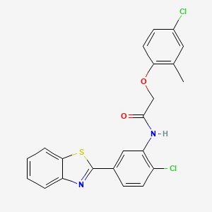 molecular formula C22H16Cl2N2O2S B5248760 N-[5-(1,3-benzothiazol-2-yl)-2-chlorophenyl]-2-(4-chloro-2-methylphenoxy)acetamide 