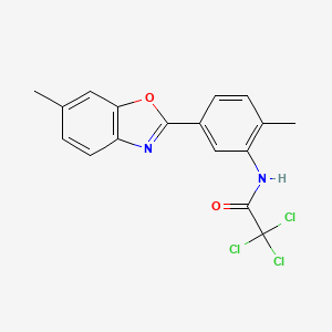 2,2,2-trichloro-N-[2-methyl-5-(6-methyl-1,3-benzoxazol-2-yl)phenyl]acetamide