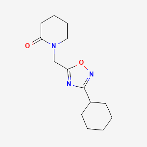 molecular formula C14H21N3O2 B5248799 1-[(3-Cyclohexyl-1,2,4-oxadiazol-5-yl)methyl]piperidin-2-one 