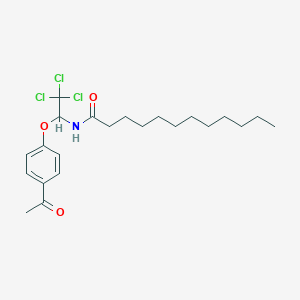 molecular formula C22H32Cl3NO3 B5248809 N-[1-(4-acetylphenoxy)-2,2,2-trichloroethyl]dodecanamide 