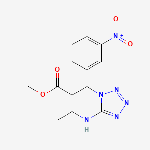 molecular formula C13H12N6O4 B5248830 METHYL 5-METHYL-7-(3-NITROPHENYL)-4H,7H-[1,2,3,4]TETRAZOLO[1,5-A]PYRIMIDINE-6-CARBOXYLATE 