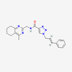 N-[(4-methyl-5,6,7,8-tetrahydro-2-quinazolinyl)methyl]-1-[(2E)-3-phenyl-2-propen-1-yl]-1H-1,2,3-triazole-4-carboxamide