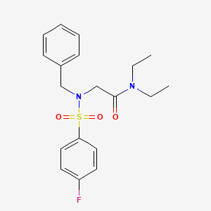 2-[benzyl-(4-fluorophenyl)sulfonylamino]-N,N-diethylacetamide