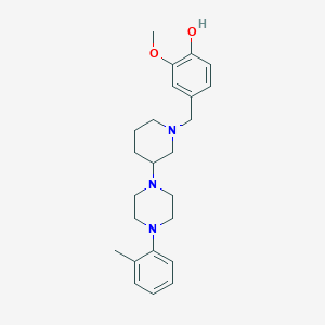 molecular formula C24H33N3O2 B5248881 2-methoxy-4-({3-[4-(2-methylphenyl)-1-piperazinyl]-1-piperidinyl}methyl)phenol 