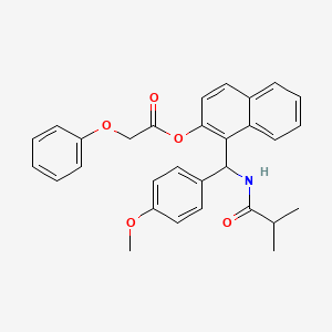 molecular formula C30H29NO5 B5248939 1-[(isobutyrylamino)(4-methoxyphenyl)methyl]-2-naphthyl phenoxyacetate 