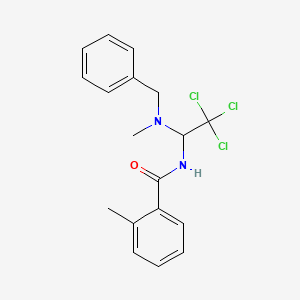 molecular formula C18H19Cl3N2O B5248949 N-{1-[benzyl(methyl)amino]-2,2,2-trichloroethyl}-2-methylbenzamide 