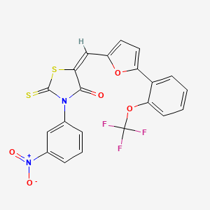 molecular formula C21H11F3N2O5S2 B5248955 3-(3-nitrophenyl)-2-thioxo-5-({5-[2-(trifluoromethoxy)phenyl]-2-furyl}methylene)-1,3-thiazolidin-4-one 