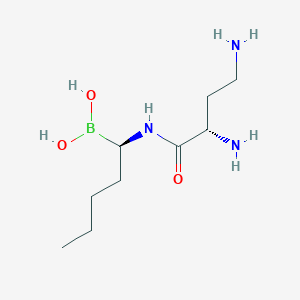 molecular formula C9H22BN3O3 B524896 (R)-1-((S)-2,4-diaminobutanamido)pentylboronic acid 