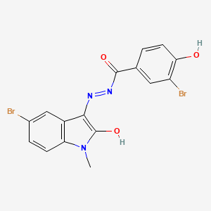 3-bromo-N'-(5-bromo-1-methyl-2-oxo-1,2-dihydro-3H-indol-3-ylidene)-4-hydroxybenzohydrazide