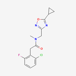 molecular formula C15H15ClFN3O2 B5248999 2-(2-chloro-6-fluorophenyl)-N-[(5-cyclopropyl-1,2,4-oxadiazol-3-yl)methyl]-N-methylacetamide 