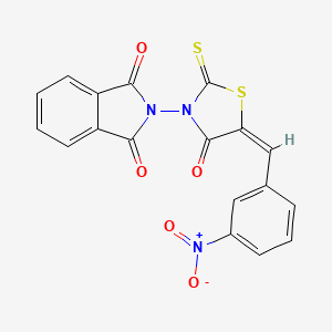 molecular formula C18H9N3O5S2 B5249000 2-[5-(3-nitrobenzylidene)-4-oxo-2-thioxo-1,3-thiazolidin-3-yl]-1H-isoindole-1,3(2H)-dione 