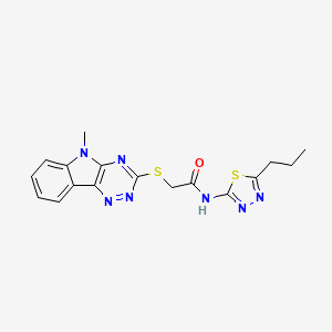 2-({5-METHYL-5H-[1,2,4]TRIAZINO[5,6-B]INDOL-3-YL}SULFANYL)-N-(5-PROPYL-1,3,4-THIADIAZOL-2-YL)ACETAMIDE