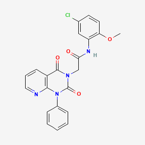 molecular formula C22H17ClN4O4 B5249012 N-(5-CHLORO-2-METHOXYPHENYL)-2-{2,4-DIOXO-1-PHENYL-1H,2H,3H,4H-PYRIDO[2,3-D]PYRIMIDIN-3-YL}ACETAMIDE 