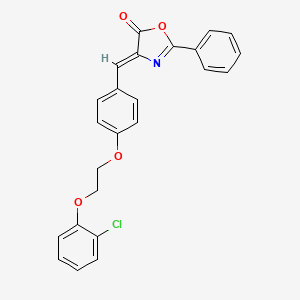 molecular formula C24H18ClNO4 B5249019 (4Z)-4-[[4-[2-(2-chlorophenoxy)ethoxy]phenyl]methylidene]-2-phenyl-1,3-oxazol-5-one 