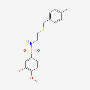 molecular formula C17H20BrNO3S2 B5249025 3-bromo-4-methoxy-N-{2-[(4-methylbenzyl)thio]ethyl}benzenesulfonamide 