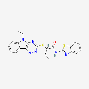 N-(1,3-benzothiazol-2-yl)-2-[(5-ethyl-5H-[1,2,4]triazino[5,6-b]indol-3-yl)sulfanyl]butanamide