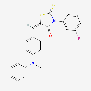 molecular formula C23H17FN2OS2 B5249036 3-(3-fluorophenyl)-5-{4-[methyl(phenyl)amino]benzylidene}-2-thioxo-1,3-thiazolidin-4-one 