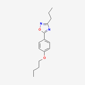 molecular formula C15H20N2O2 B5249042 5-(4-butoxyphenyl)-3-propyl-1,2,4-oxadiazole 