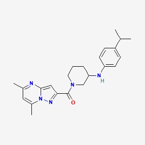 (5,7-Dimethylpyrazolo[1,5-a]pyrimidin-2-yl)-[3-(4-propan-2-ylanilino)piperidin-1-yl]methanone