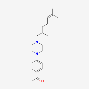 molecular formula C21H32N2O B5249061 1-[4-[4-(2,6-Dimethylhept-5-enyl)piperazin-1-yl]phenyl]ethanone 