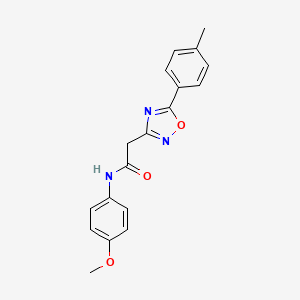 molecular formula C18H17N3O3 B5249065 N-(4-methoxyphenyl)-2-[5-(4-methylphenyl)-1,2,4-oxadiazol-3-yl]acetamide 