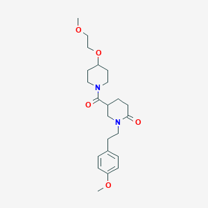 molecular formula C23H34N2O5 B5249094 5-{[4-(2-methoxyethoxy)-1-piperidinyl]carbonyl}-1-[2-(4-methoxyphenyl)ethyl]-2-piperidinone 