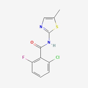 molecular formula C11H8ClFN2OS B5249116 2-chloro-6-fluoro-N-(5-methyl-1,3-thiazol-2-yl)benzamide 