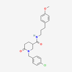 molecular formula C23H27ClN2O3 B5249130 1-(4-chlorobenzyl)-N-[3-(4-methoxyphenyl)propyl]-6-oxo-3-piperidinecarboxamide 