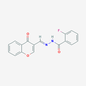 molecular formula C17H11FN2O3 B5249135 2-fluoro-N'-[(4-oxo-4H-chromen-3-yl)methylene]benzohydrazide 