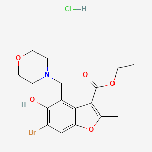 Ethyl 6-bromo-5-hydroxy-2-methyl-4-(morpholin-4-ylmethyl)-1-benzofuran-3-carboxylate;hydrochloride