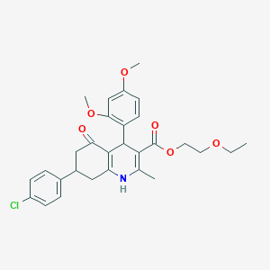 2-Ethoxyethyl 7-(4-chlorophenyl)-4-(2,4-dimethoxyphenyl)-2-methyl-5-oxo-1,4,5,6,7,8-hexahydroquinoline-3-carboxylate