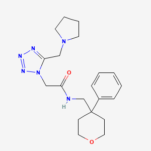 N-[(4-phenyltetrahydro-2H-pyran-4-yl)methyl]-2-[5-(1-pyrrolidinylmethyl)-1H-tetrazol-1-yl]acetamide