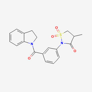 2-[3-(2,3-Dihydroindole-1-carbonyl)phenyl]-4-methyl-1,1-dioxo-1,2-thiazolidin-3-one