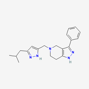 molecular formula C20H25N5 B5249232 5-[[3-(2-methylpropyl)-1H-pyrazol-5-yl]methyl]-3-phenyl-1,4,6,7-tetrahydropyrazolo[4,3-c]pyridine 