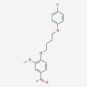 molecular formula C18H19ClO4 B5249261 4-[4-(4-chlorophenoxy)butoxy]-3-methoxybenzaldehyde 