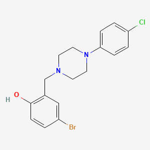 molecular formula C17H18BrClN2O B5249285 4-bromo-2-{[4-(4-chlorophenyl)-1-piperazinyl]methyl}phenol 