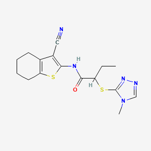 N-(3-cyano-4,5,6,7-tetrahydro-1-benzothiophen-2-yl)-2-[(4-methyl-4H-1,2,4-triazol-3-yl)sulfanyl]butanamide