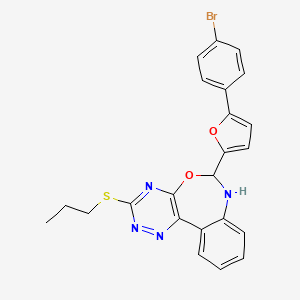 6-[5-(4-bromophenyl)-2-furyl]-3-(propylthio)-6,7-dihydro[1,2,4]triazino[5,6-d][3,1]benzoxazepine