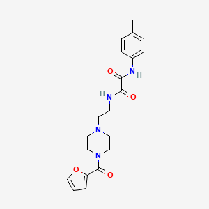 molecular formula C20H24N4O4 B5249319 N-[2-[4-(furan-2-carbonyl)piperazin-1-yl]ethyl]-N'-(4-methylphenyl)oxamide 